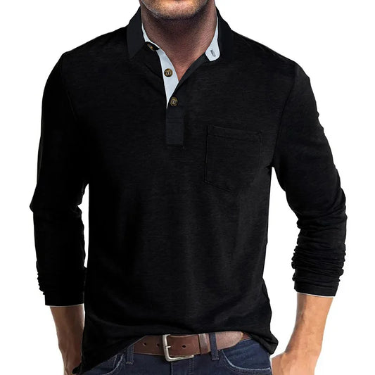 Jörg Herren Langarmshirt in Unifarbe